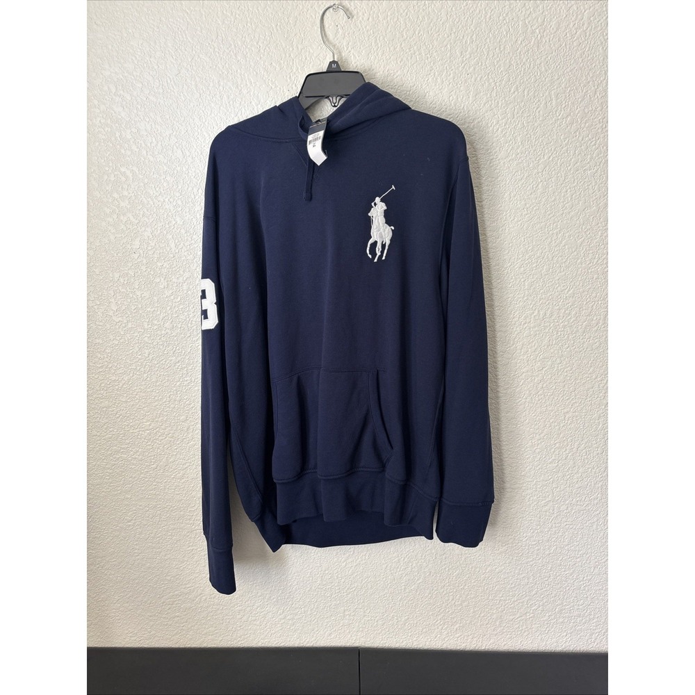 Polo Ralph Lauren Fleece Hoodie Navy Pullover Big Pony NWT